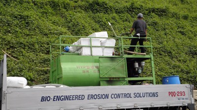 菲律賓客戶發來噴播機施工后的工地圖片